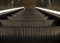 Modern Indoor Escalator in Low Lighting