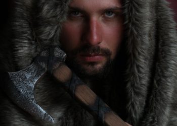 Portrait of a Man Holding an Axe